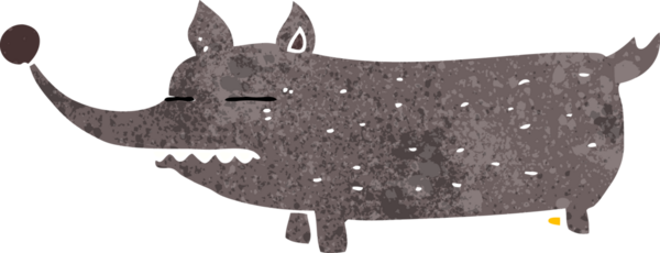 Bir insan tarafından çizilmiş komik küçük köpek.