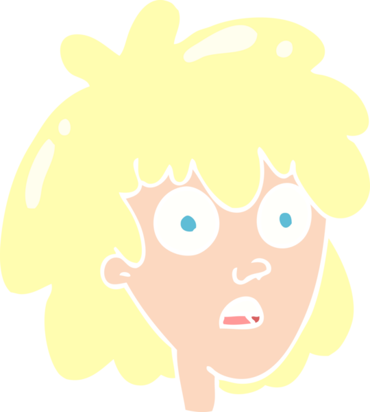 Bir insan tarafından çizilmiş kadın yüzünün düz renk çizimi