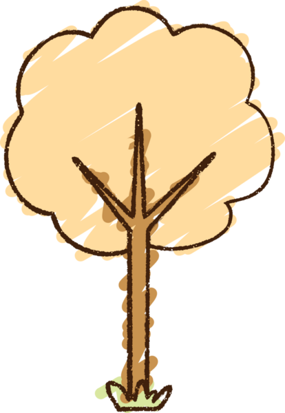 Bir insan tarafından çizilen Ağaç Tebeşiri