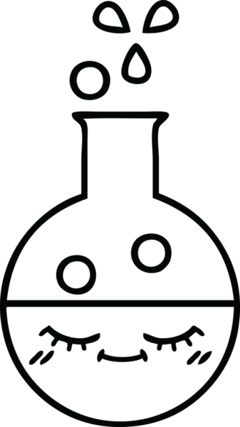 Bir insan tarafından çizilmiş bir test tüpünün çizgi çizimi