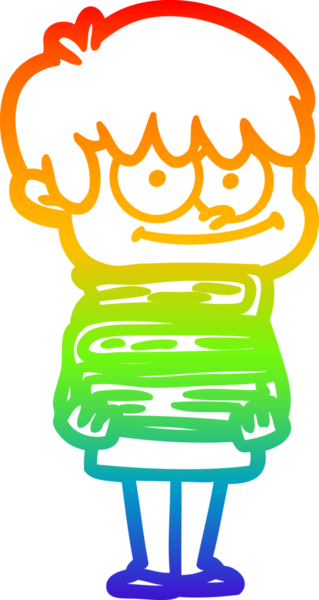 gökkuşağı gradyanı çizimi bir insan tarafından çizilmiş mutlu bir çizgi film adamı