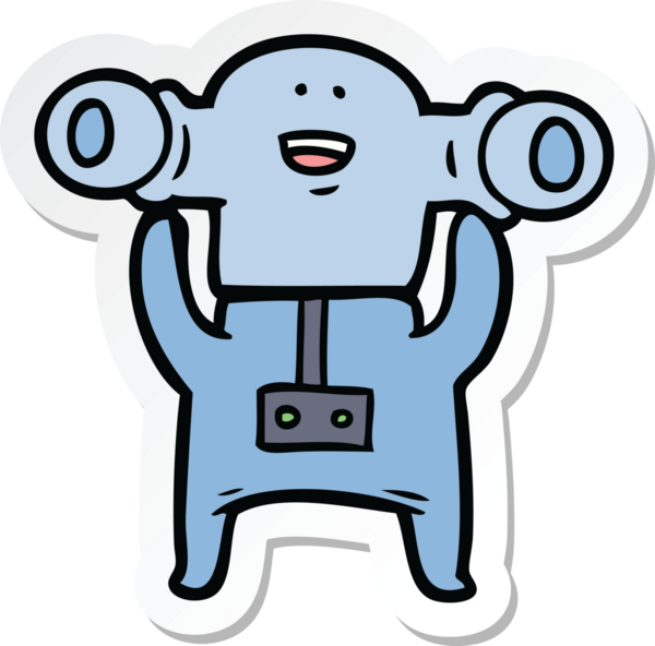 Bir insan tarafından çizilmiş dost canlısı uzaylı çizgi filminin çıkartması.