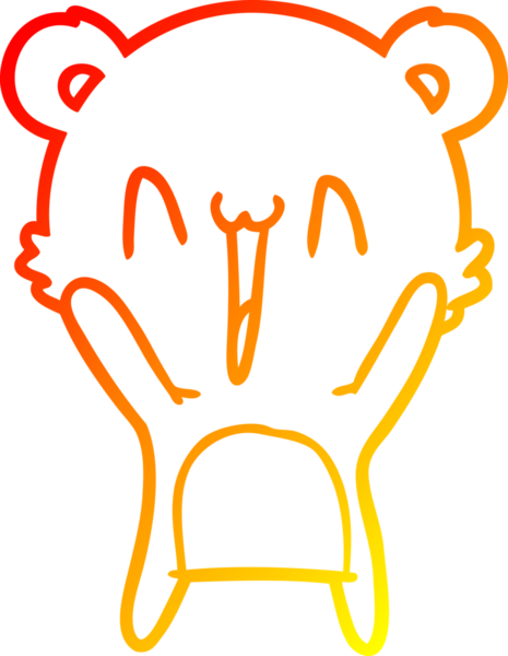 Bir insan tarafından çizilen mutlu ayı karikatürünü çiziyorum.