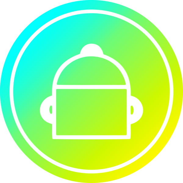 Bir insan tarafından çizilmiş serin eğimli tencere dairesel simgesi