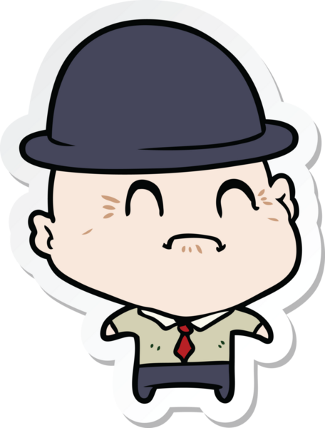 Bir insan tarafından çizilmiş eski bir iş adamının çıkartması.