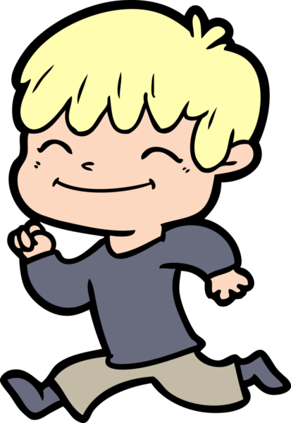 Bir insan tarafından çizilmiş mutlu çocuk çizgi filmi.