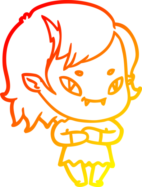 Bir insan tarafından çizilmiş, çizgi film karakteri, arkadaş canlısı vampir kız çizimi.