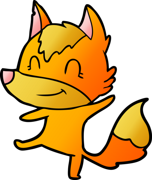 Bir insan tarafından çizilmiş tilki çizgi film karakteri