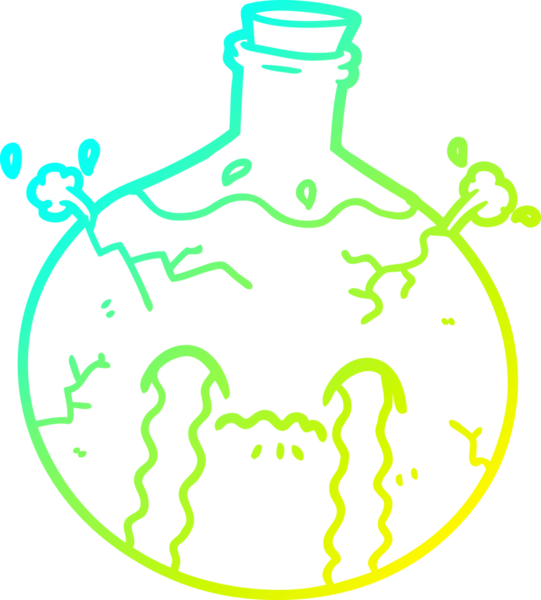 Bir insan tarafından çizilmiş soğuk çizgi çizgisi kırılma iksiri.