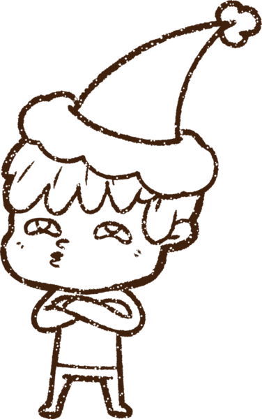 Bir insan tarafından çizilmiş Noel Adamı Kömürü