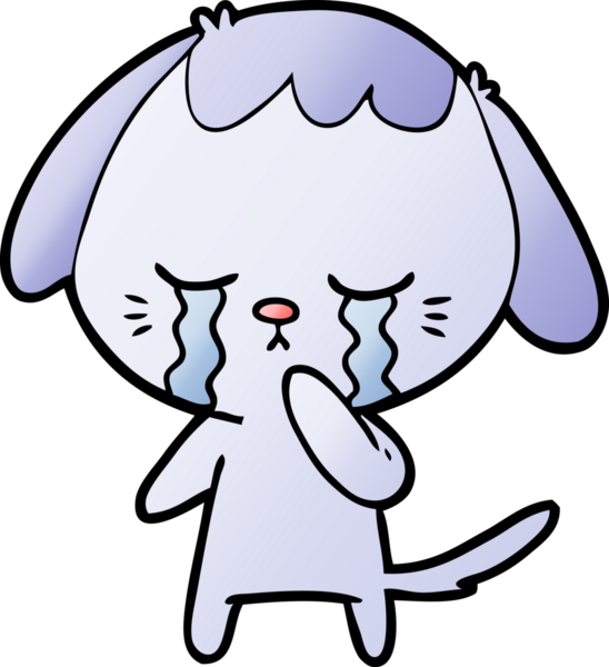 Bir insan tarafından çizilmiş ağlayan bir köpek.