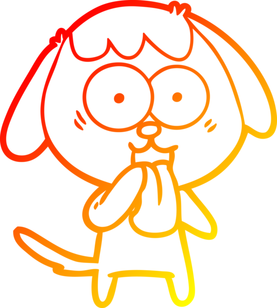 Bir insan tarafından çizilmiş sevimli bir köpeğin sıcak çizgi çizgisi.