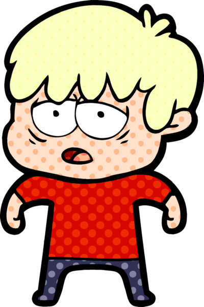 Bir insan tarafından çizilmiş bitkin çocuk çizgi filmi.