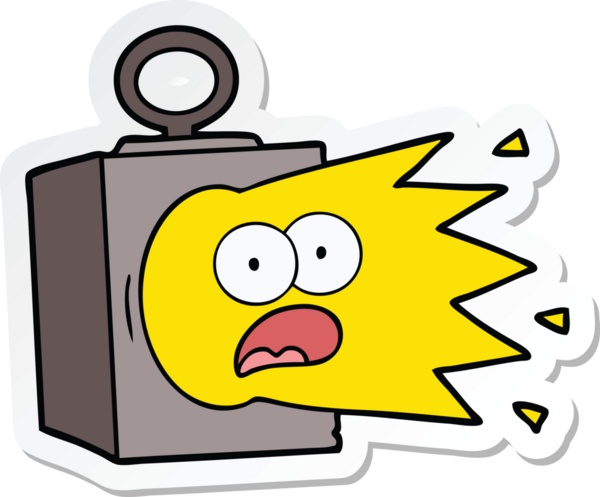 Bir insan tarafından çizilmiş endüstriyel bir lambanın çıkartması.