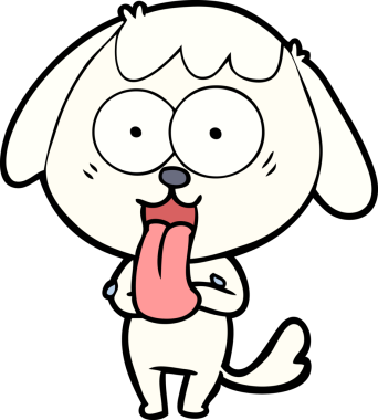 Bir insan tarafından çizilmiş şirin bir çizgi film köpeği.