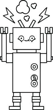 Bir insan tarafından çizilmiş robot çizimi
