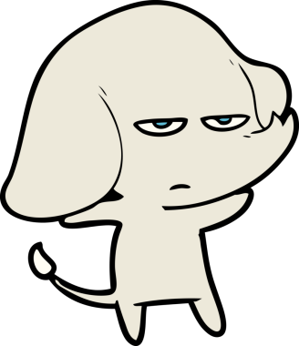 Bir insan tarafından çizilmiş kızgın bir fil.