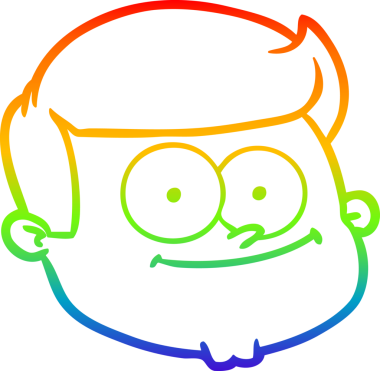 gökkuşağı gradyan çizgi çizimi bir insan tarafından çizilmiş bir erkek yüzü