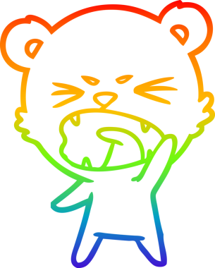 Bir insan tarafından çizilmiş kızgın bir çizgi film ayısının çizimi.