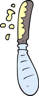 Bir insan tarafından çizilmiş karalama tereyağı bıçağı.