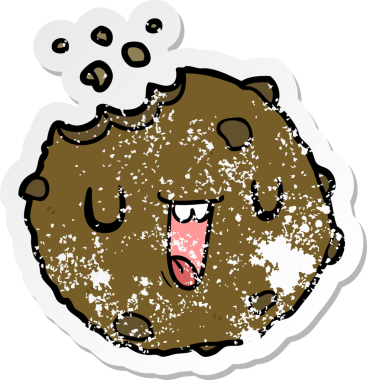 Bir insan tarafından çizilmiş karikatür kurabiyesinin sıkıntılı etiketi.