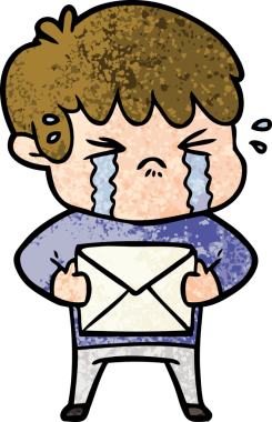 Bir insan tarafından çizilmiş ağlayan çizgi film çocuğu.