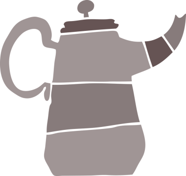 Bir insan tarafından çizilmiş eski bir çaydanlık.