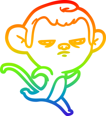 gökkuşağı gradyan çizgi çizimi bir insan tarafından çizilmiş bir maymun