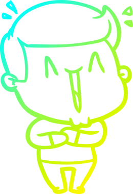 Bir insan tarafından çizilmiş, heyecanlı bir çizgi film çizimi.