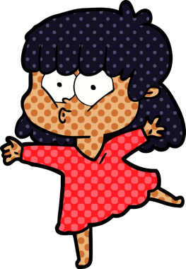 Bir insan tarafından çizilmiş ıslık çalan kız.