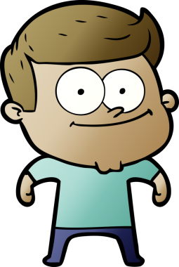 Bir insan tarafından çizilmiş mutlu bir adam.