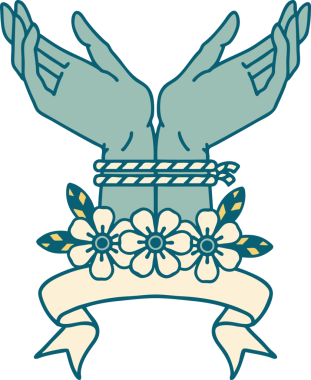 Bir insan tarafından çizilmiş geleneksel el dövmesi.