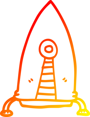 Bir insan tarafından çizilmiş bir uzay roketinin sıcak gradyan çizimi