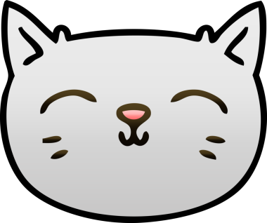 bir insan tarafından çizilmiş gölgeli çizgi film kedi yüzü