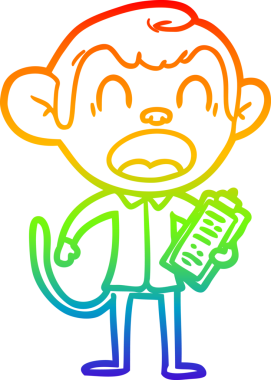 Bir insan tarafından çizilmiş bağıran çizgi film maymunu çizimi