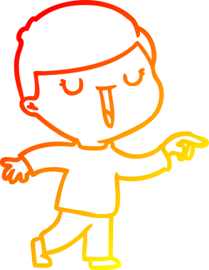 Bir insan tarafından çizilen mutlu bir çocuğun sıcak çizgi çizimi.