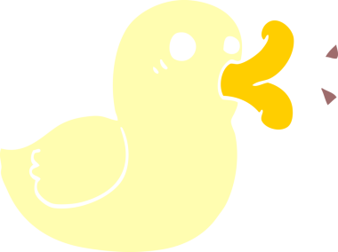 Bir insan tarafından çizilmiş mutlu ördek.