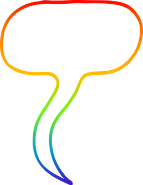 gökkuşağı gradyan çizgi çizimi bir insan tarafından çizilmiş bir karikatür konuşma balonu