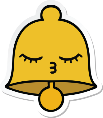 Bir insan tarafından çizilmiş sevimli bir çanın çıkartması.