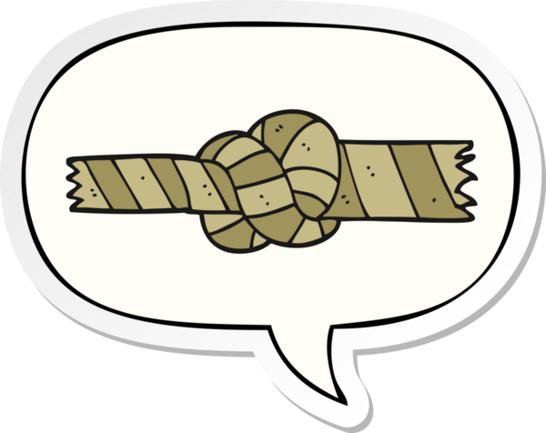 bir insan tarafından çizilmiş konuşma kabarcığı etiketli düğümlü bir çizgi film.