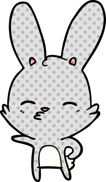 Bir insan tarafından çizilmiş meraklı tavşan çizgi filmi.