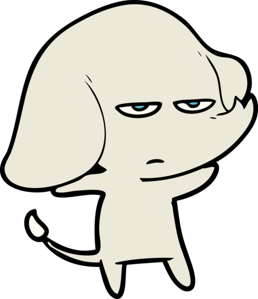 Bir insan tarafından çizilmiş kızgın bir fil.