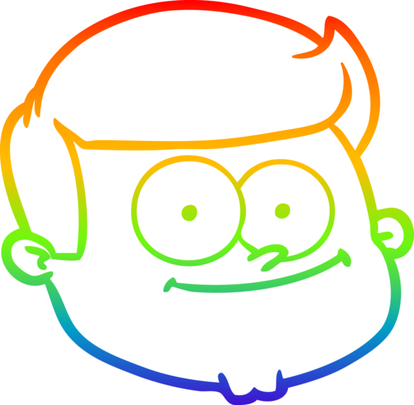 gökkuşağı gradyan çizgi çizimi bir insan tarafından çizilmiş bir erkek yüzü