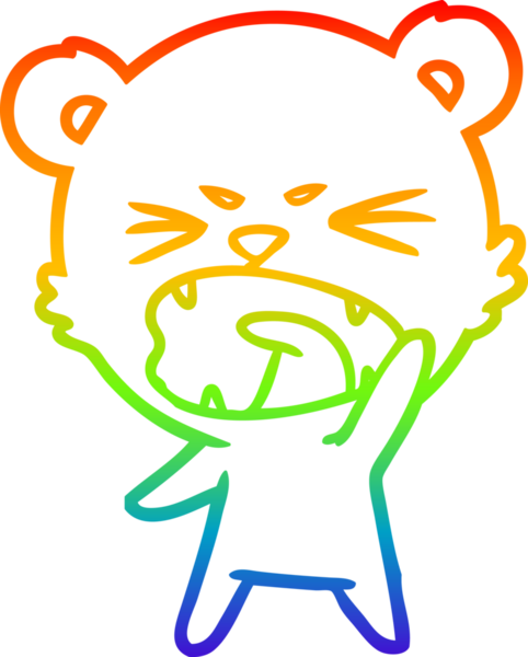 Bir insan tarafından çizilmiş kızgın bir çizgi film ayısının çizimi.