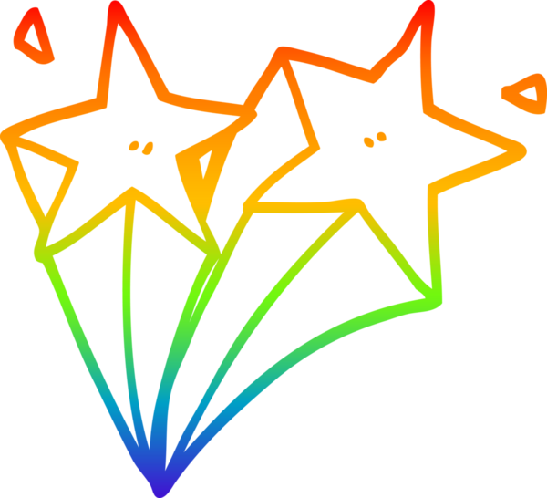 gökkuşağı gradyanı çizimi bir insan tarafından çizilmiş çizgi film yıldızları