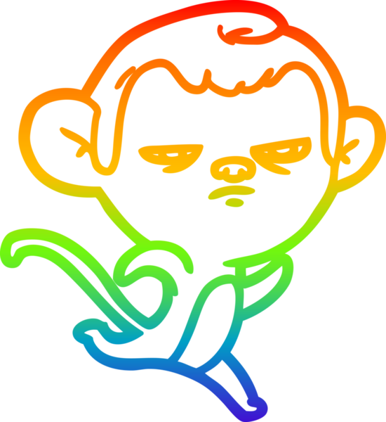 gökkuşağı gradyan çizgi çizimi bir insan tarafından çizilmiş bir maymun