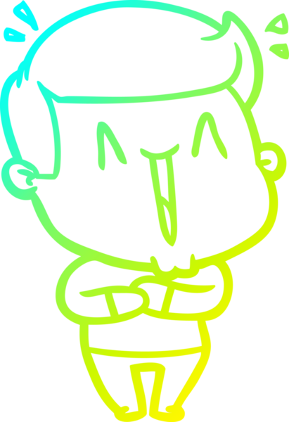 Bir insan tarafından çizilmiş, heyecanlı bir çizgi film çizimi.