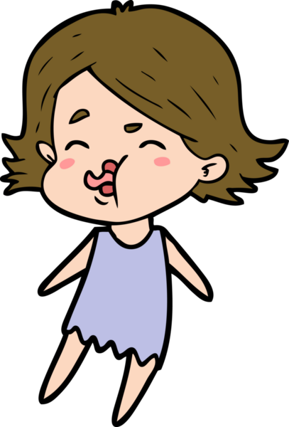 Bir insan tarafından çizilen karikatür kızı.