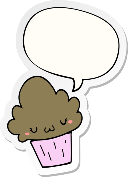 Bir insan tarafından çizilmiş yüz ve baloncuk yapıştırmalı çizgi film keki.