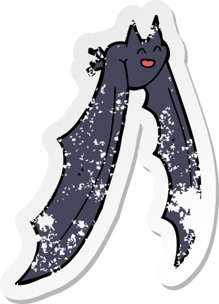 Bir insan tarafından çizilmiş uçan yarasa çizgi filminin gerilimli yapıştırması.